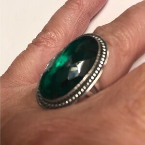 Chrome Diopside Stamped 925 Sterling Silver Ring